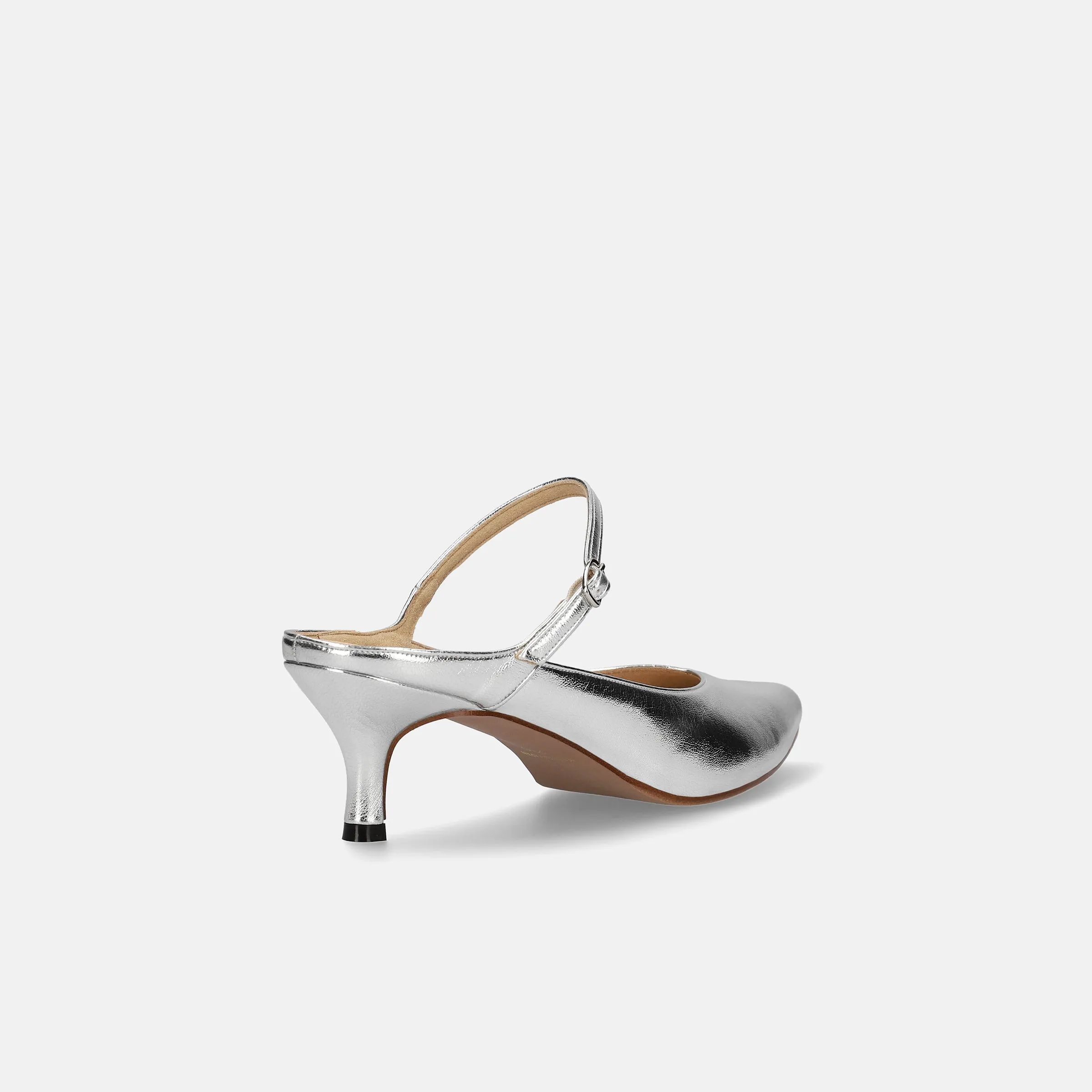 15% OFF: 2024SS: Mule-style pumps with instep straps (m55216) Silver