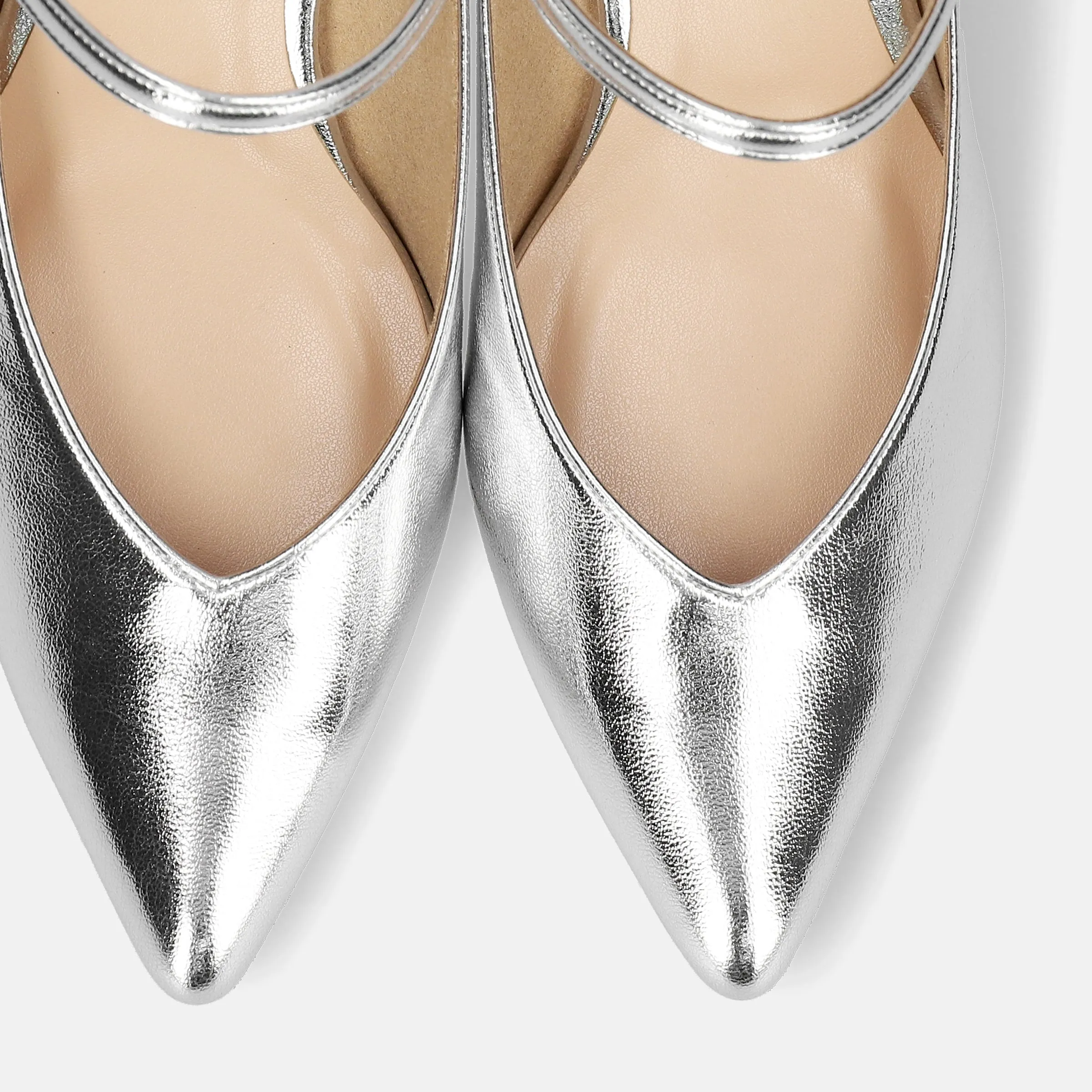 15% OFF: 2024SS: Mule-style pumps with instep straps (m55216) Silver