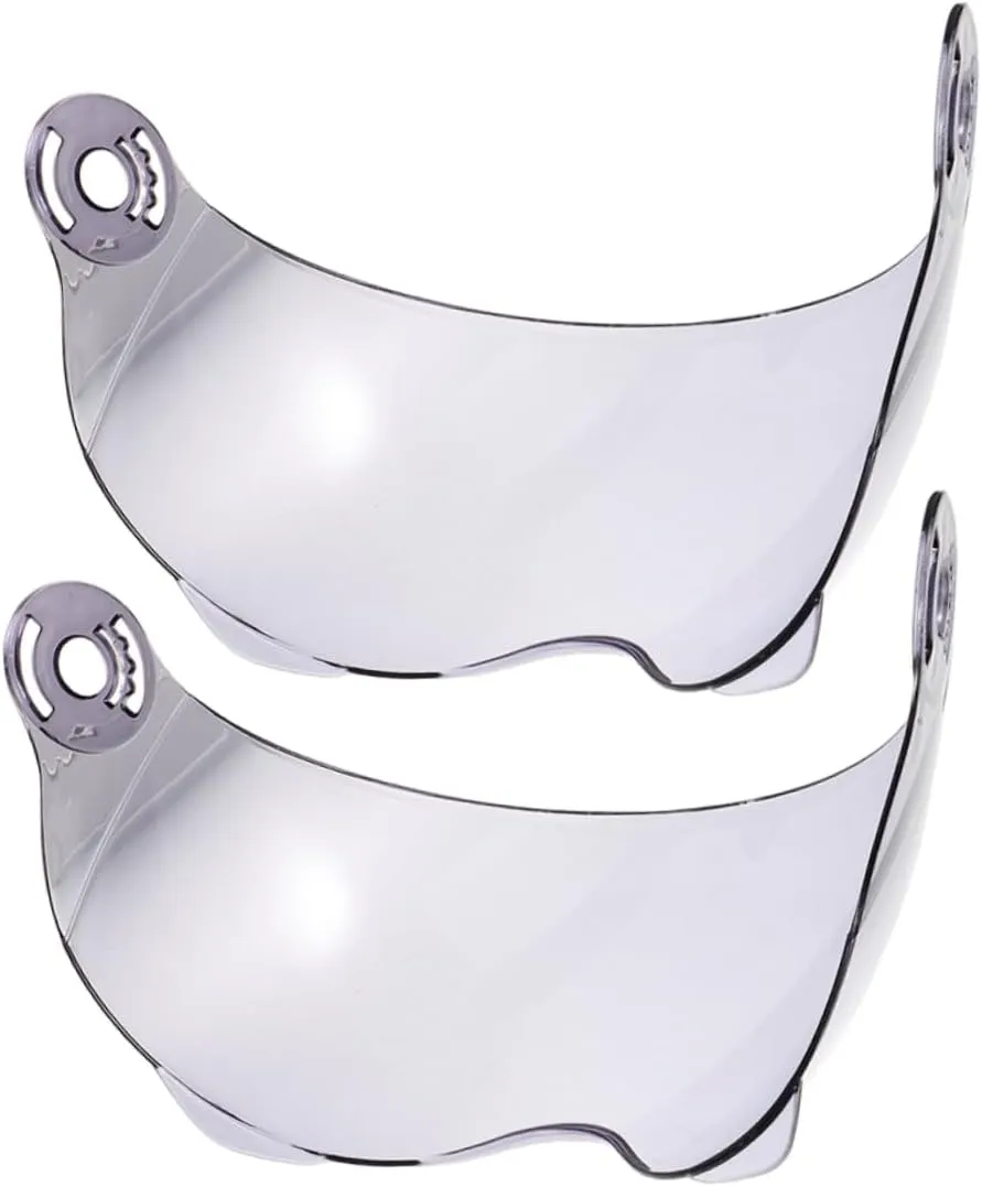 2pcs Wind Blocker Lens Clear Plastic Shield for Helmets UV Protection Half Face Visor Replacement Compatible with Various Models Durable