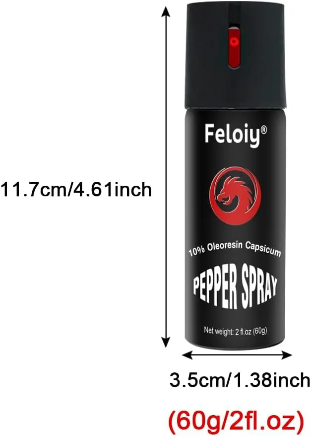 60ml New Pepper Spray, with flip Cap and Safety Device, Easy to Carry, Lightweight and Stylish, Maximum Strength Spray
