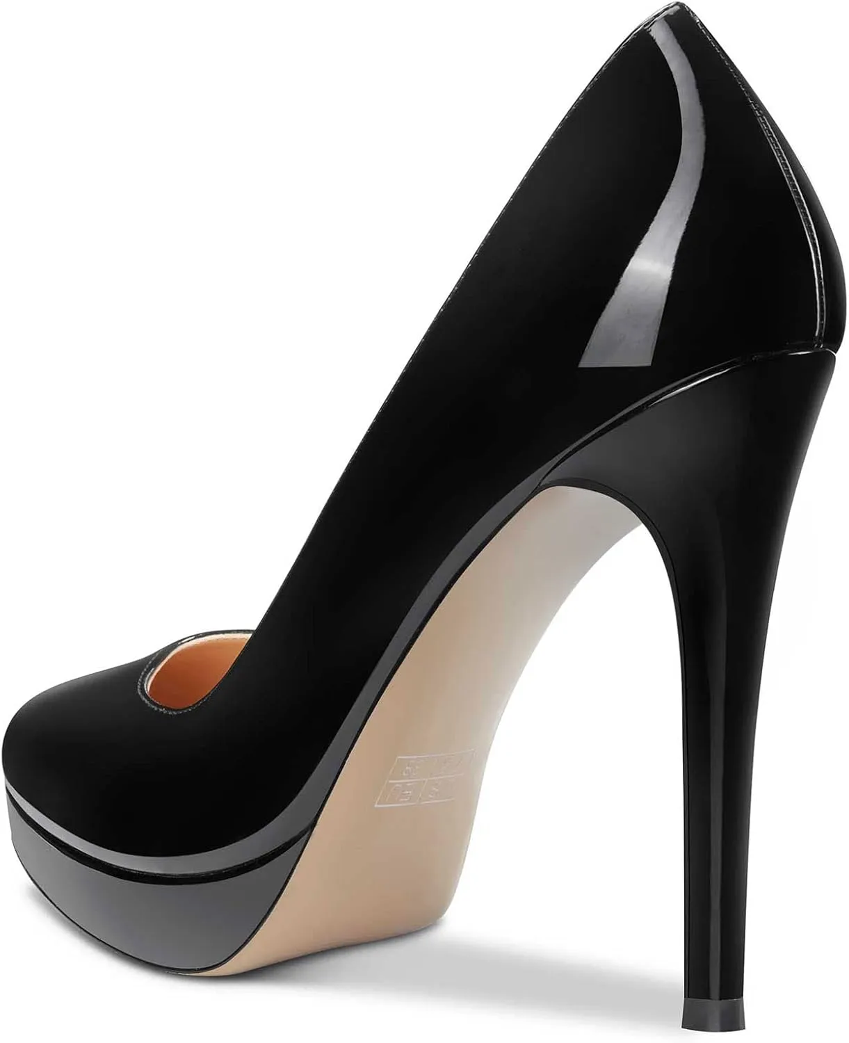 Aachcol Women Platform Stiletto High Heel Pumps Close Pointed Toe Slip-on Shoes Wedding Office Party Dress Classic 5 Inches