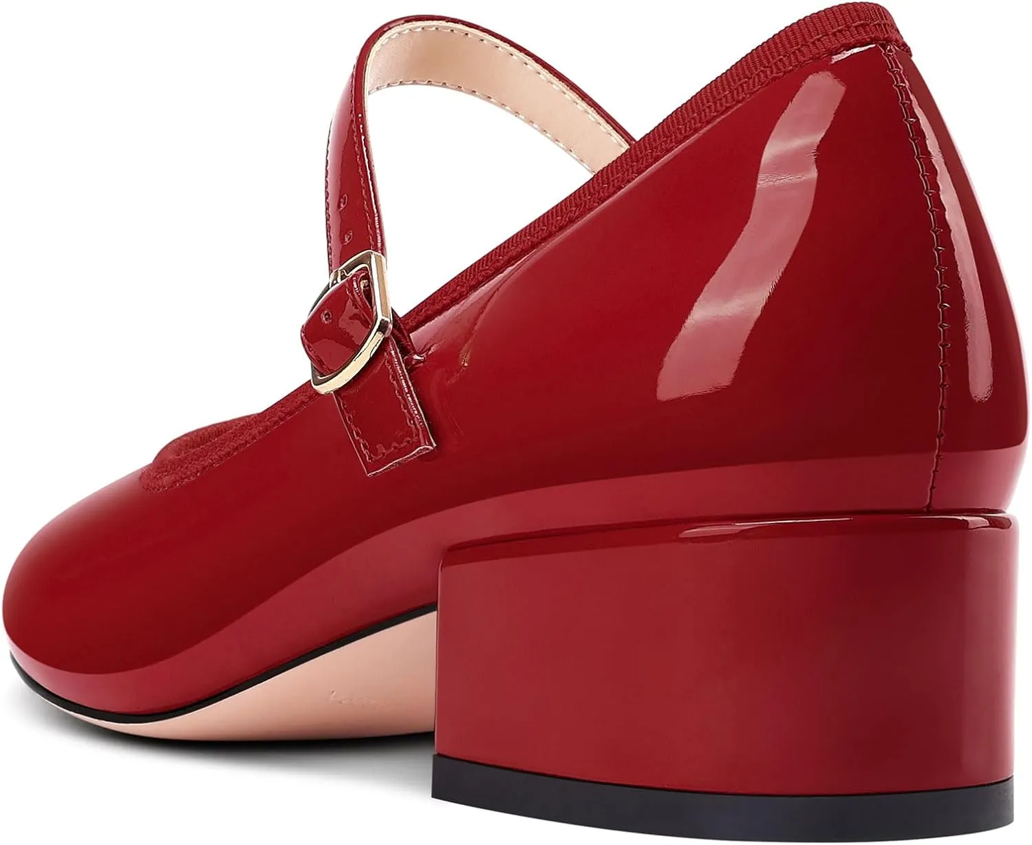 Aachcol Womens Mary Jane Shoes Round Toe Chunky Block Heel Mary Jane Pumps Office Low Heel Dress Shoes 2.0 Inches Heels