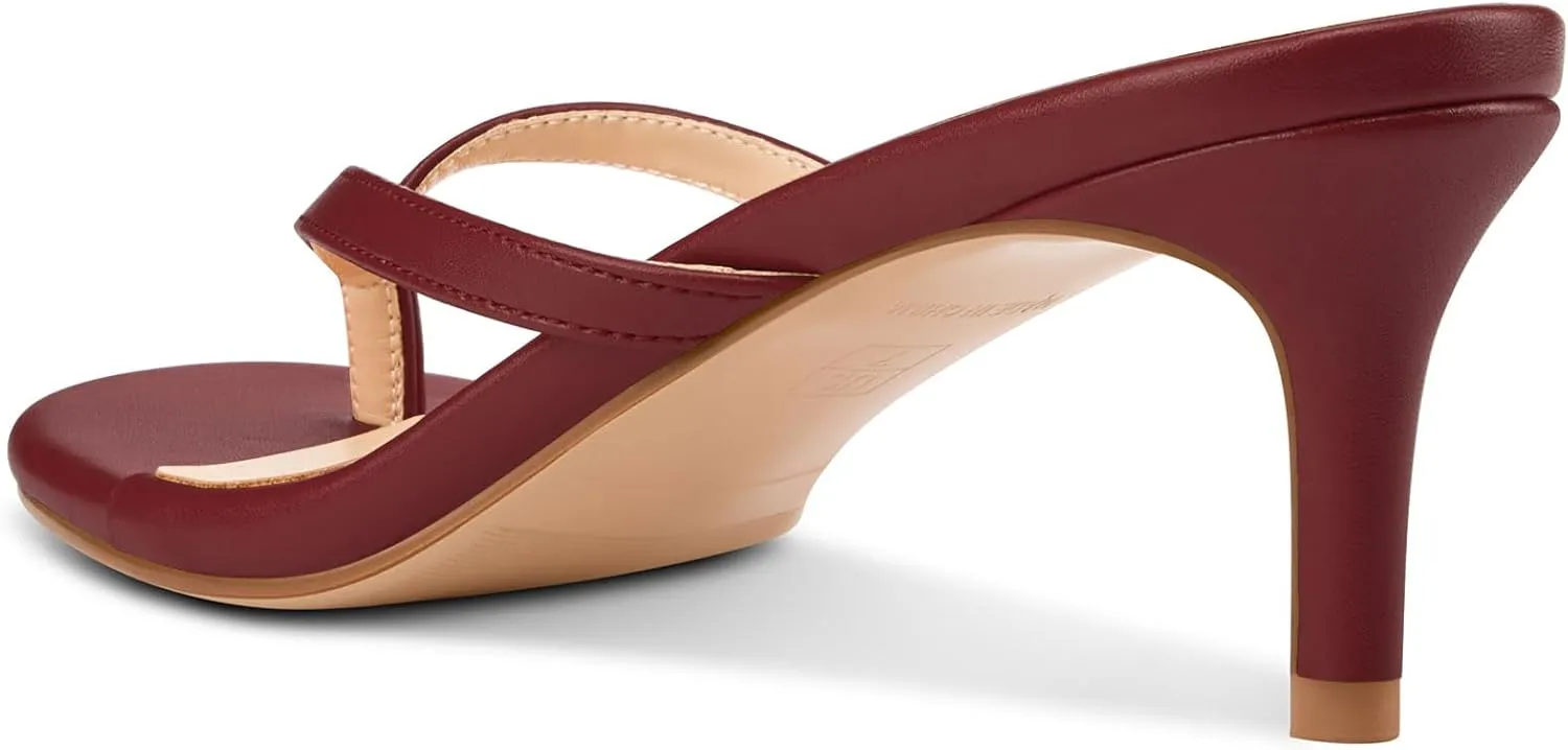 Aachcol Womens Open Toe Flip Flops Stiletto Backless Slippers Slip on Kitten Heel Thong Sandals Slides Party Dress Mules 2.6 Inches Heels