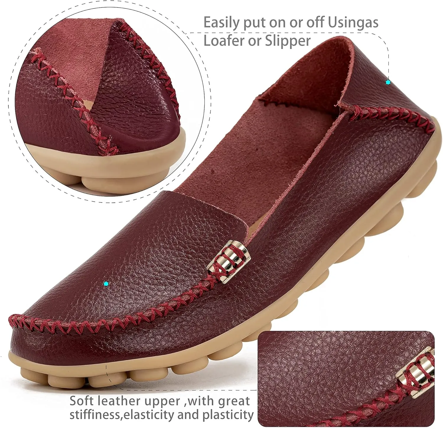 Ablanczoom Womens Loafers Flats Shoes: Comfort Round Toe Slip on Soft Moccasins Dressy Loafer for Driving Walking