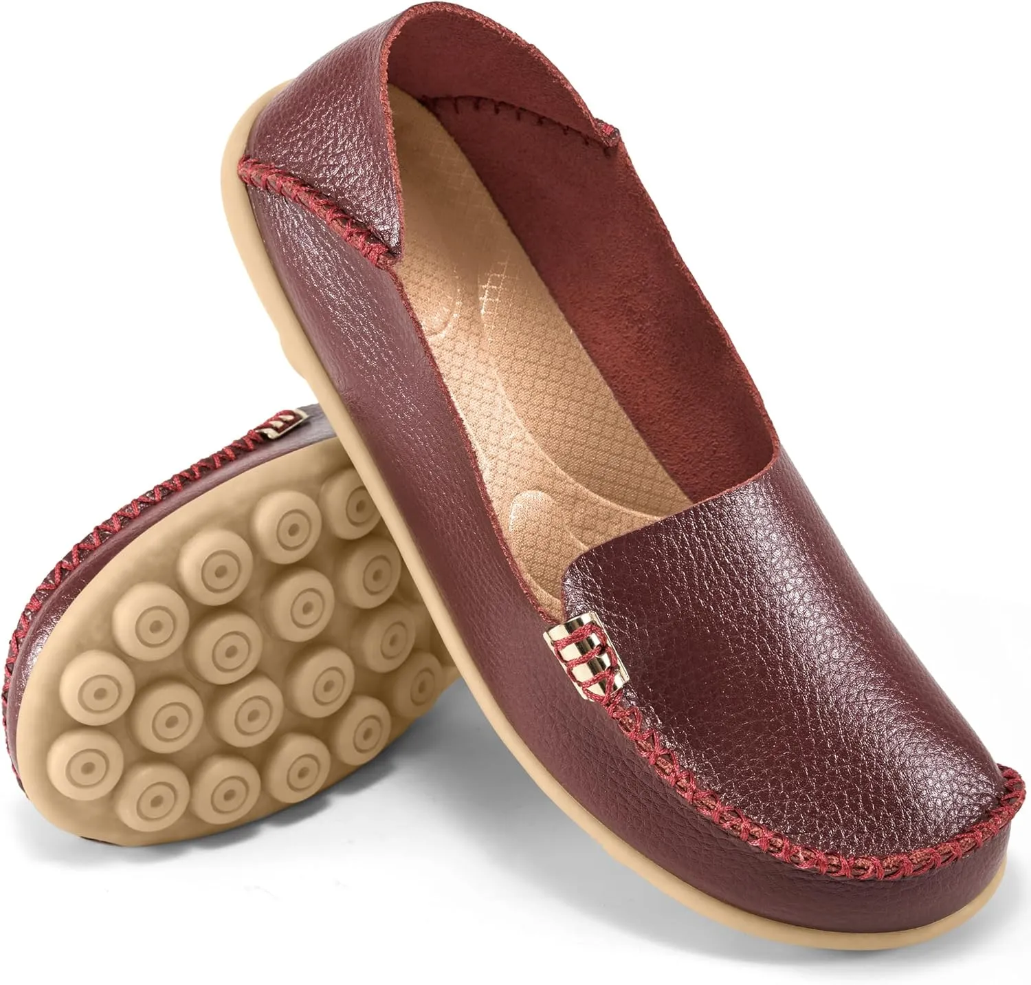 Ablanczoom Womens Loafers Flats Shoes: Comfort Round Toe Slip on Soft Moccasins Dressy Loafer for Driving Walking