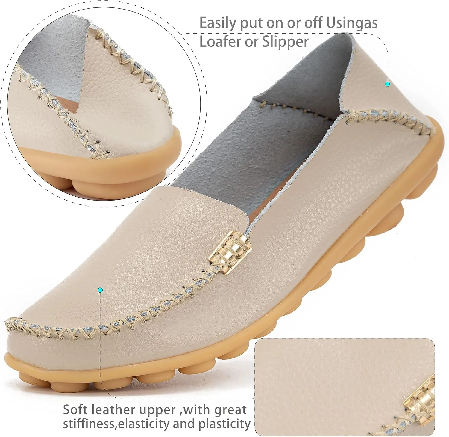 Ablanczoom Womens Loafers Flats Shoes: Comfort Round Toe Slip on Soft Moccasins Dressy Loafer for Driving Walking