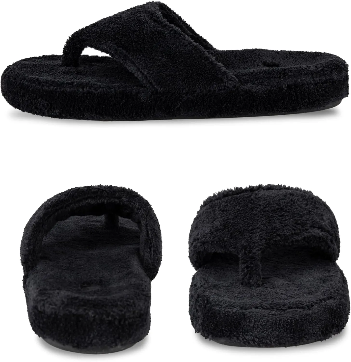 Acorn Women's Spa Thong Slippers with Cloud Contour Comfort - Arch Support and Plush Fluffy Terry Lining, Perfect for Beach, Camping, Poolside, or Bathroom Wear