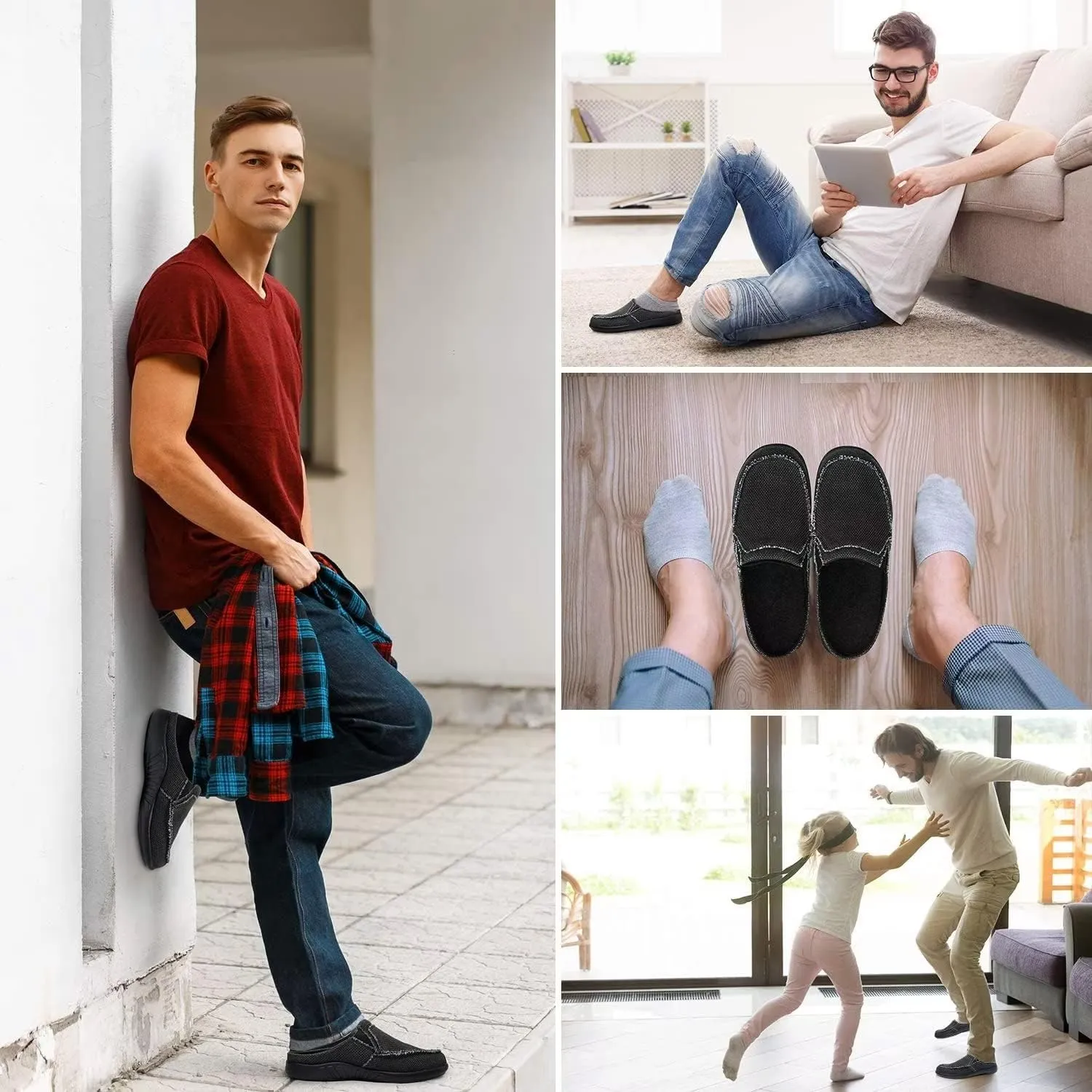 ADAX Men's Plantar Fasciitis & Pain Relief Orthotic Slippers with Arch Support (Size:US 7-US 14)