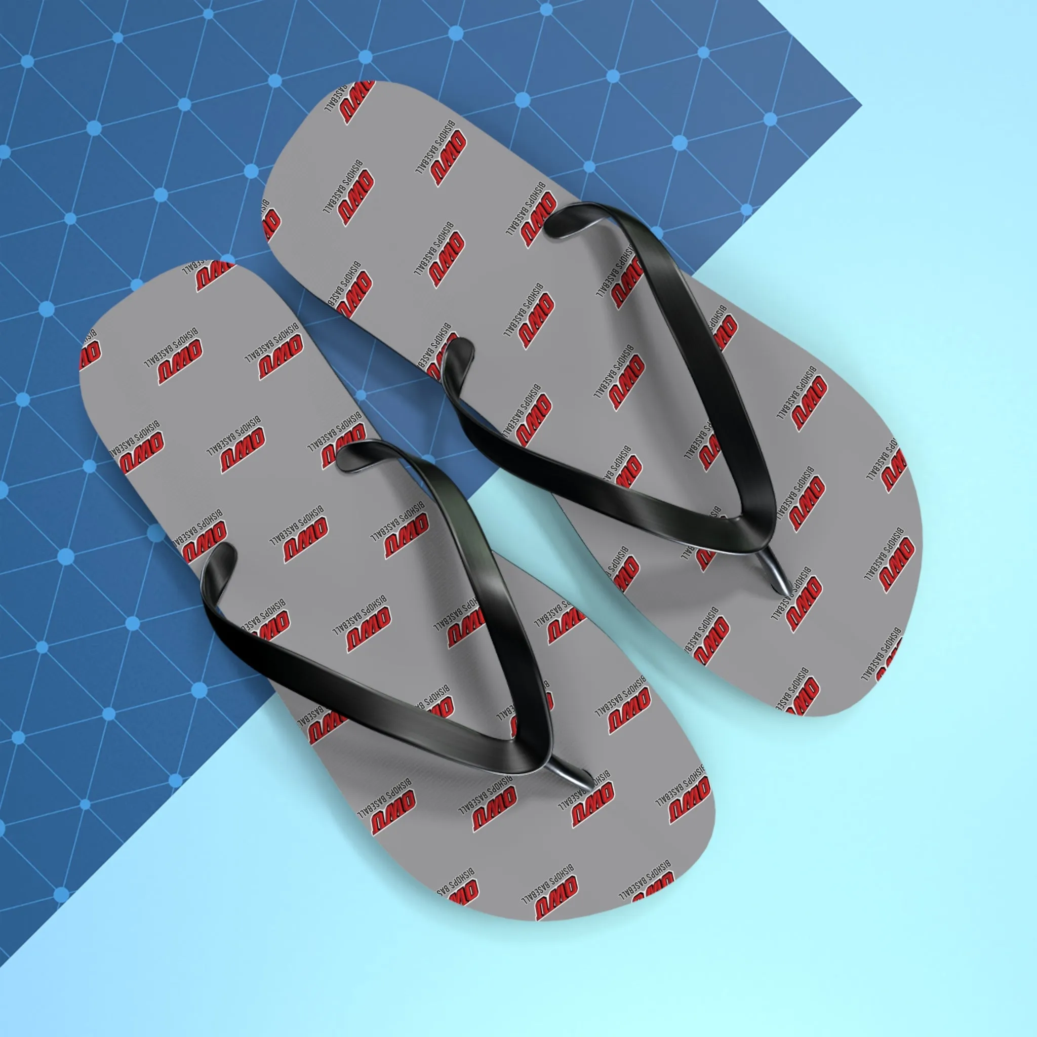 Adult Unisex Classic OWU Logo Grey/Black Flip Flops