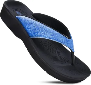 AEROTHOTIC Slip On Recovery Footwear Plantar Fasciitis Flip Flops for Women Yoga Mat Outdoor Walking Beach Ladies Arch Support Summer Thong Dressy Casual Sandals Comfortable Vacation Essentials
