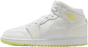 Air Jordan 1 Mid Big Kids' Shoes (FD8780-181, Sail/White/Light Laser Orange) Size 6.5