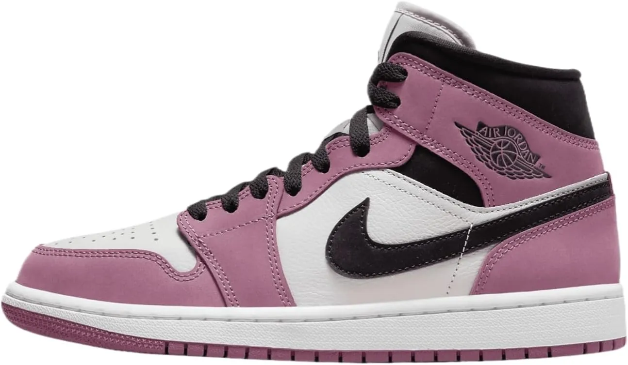 Air Jordan 1 Mid SE Women's Shoes (DC7267-500, Light Mulberry/Light Bone/White/Black)