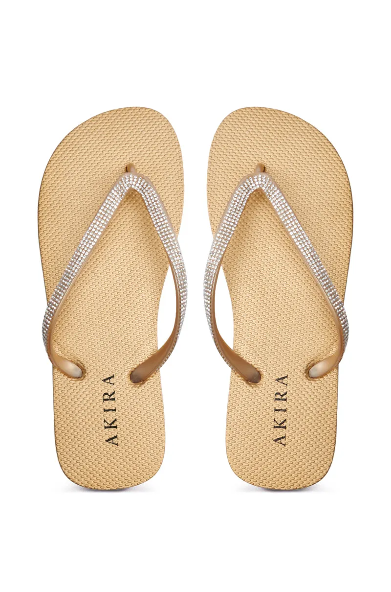 AKIRA LORETA GOLD THONG FLIP FLOP