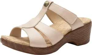 Alegria Womens Shantal Leather Wedge Sandal - Stylish and Versatile Open Back Heel for Endless Support - Enhanced Arch Slip Resistant Platform Heel For Professionals