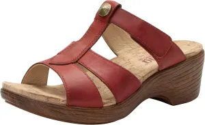Alegria Womens Shantal Leather Wedge Sandal - Stylish and Versatile Open Back Heel for Endless Support - Enhanced Arch Slip Resistant Platform Heel For Professionals