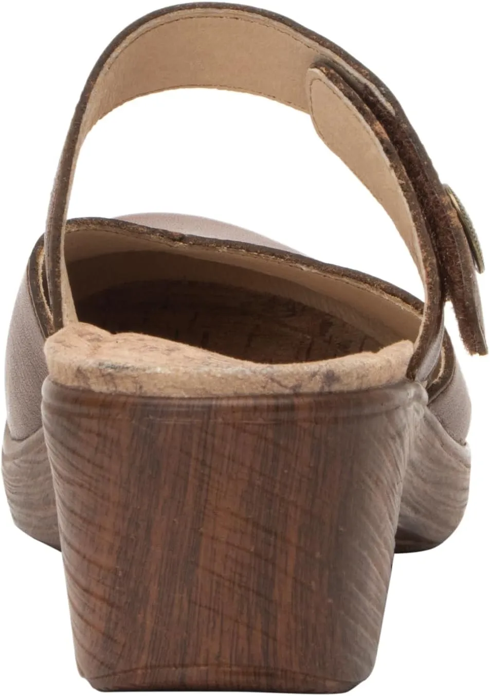 Alegria Womens Sydni Leather Open Back Slip-On Wedge Heel