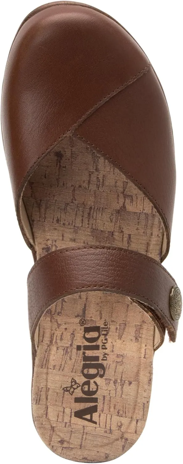 Alegria Womens Sydni Leather Open Back Slip-On Wedge Heel