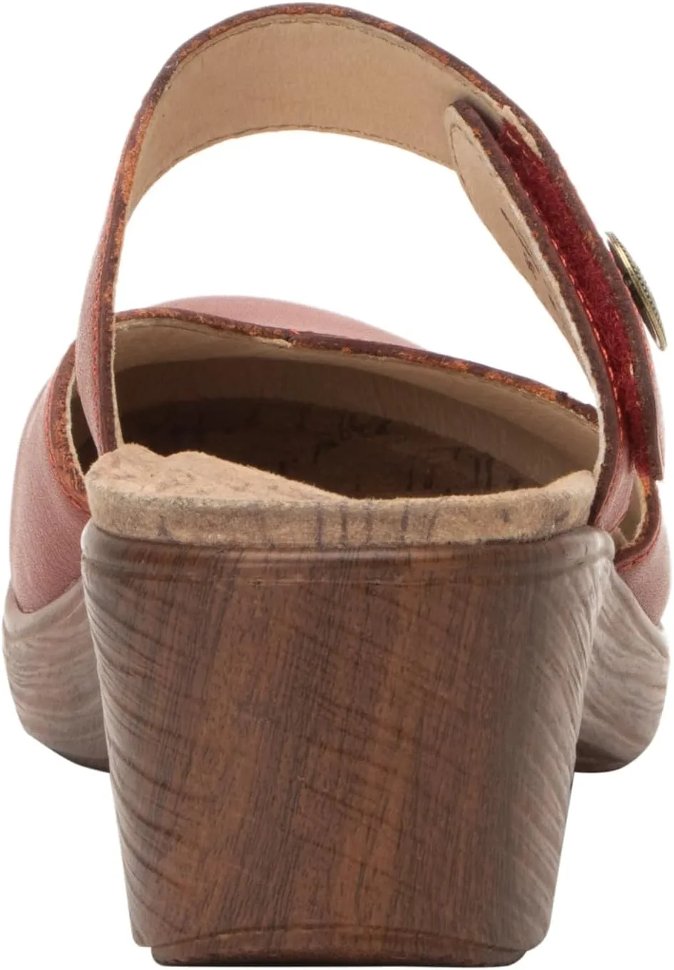 Alegria Womens Sydni Leather Open Back Slip-On Wedge Heel