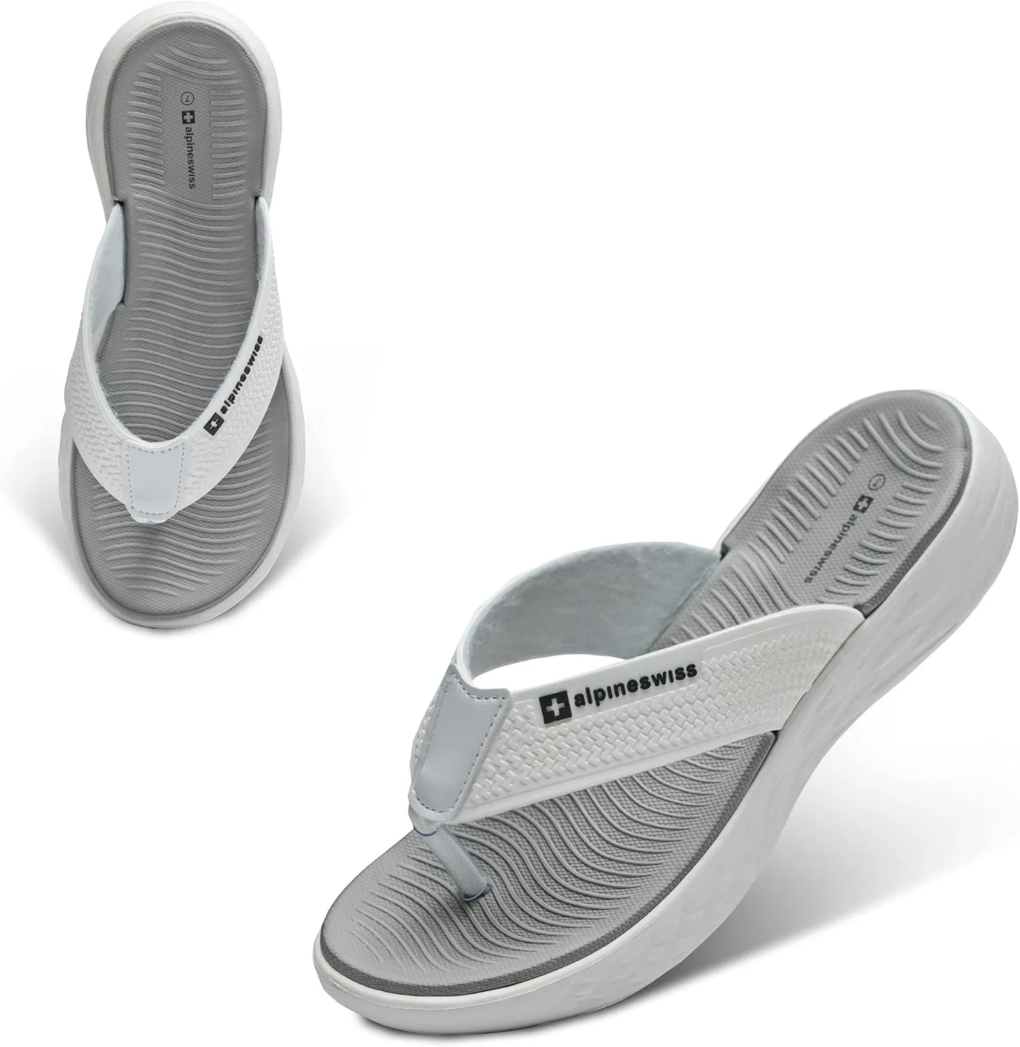 Alpine Swiss Katie Womens Flip Flops | Comfortable Outdoor Walking Thong Sandals | Flip Flops for Womens Everyday Wear | Anti-Slip Shock-Absorbing Sole Cushioned Footbed | Water-Resistant Beach Shoes