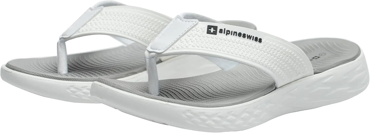 Alpine Swiss Katie Womens Flip Flops | Comfortable Outdoor Walking Thong Sandals | Flip Flops for Womens Everyday Wear | Anti-Slip Shock-Absorbing Sole Cushioned Footbed | Water-Resistant Beach Shoes