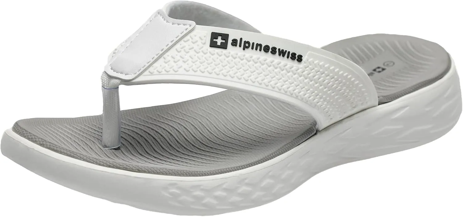 Alpine Swiss Katie Womens Flip Flops | Comfortable Outdoor Walking Thong Sandals | Flip Flops for Womens Everyday Wear | Anti-Slip Shock-Absorbing Sole Cushioned Footbed | Water-Resistant Beach Shoes