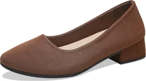 ALTOCIS Women’s Low Block Chunky Heels Pumps Ladies Elegant Closed Round Toe Pumps Shoes Low Platform Office Pumps Shoes