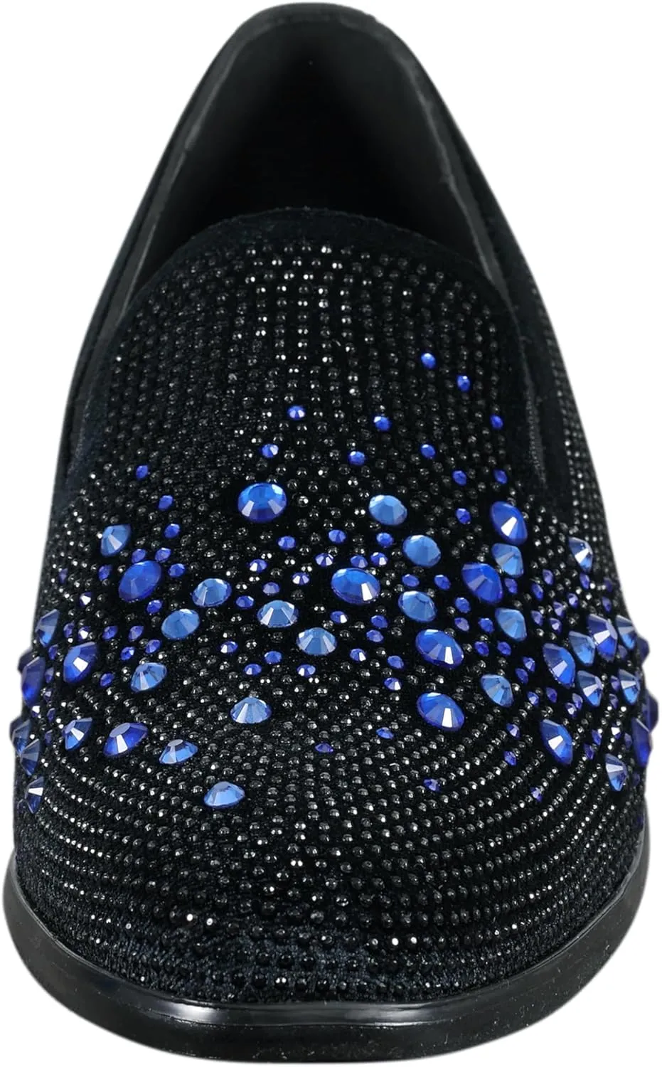 Amali Devy, Men's Dress Loafers, Slip-On Tuxedo Shoes for Men, Velvet Embellished Loafer Slippers