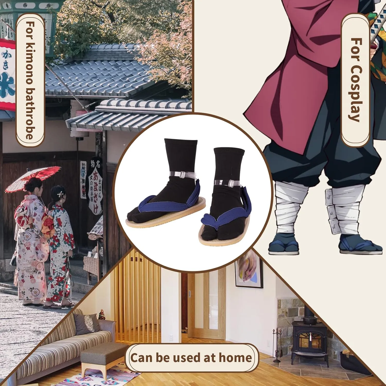 Anime Unisex Cosplay Clog Shoes Japanese Cosplay Prop Oshitari