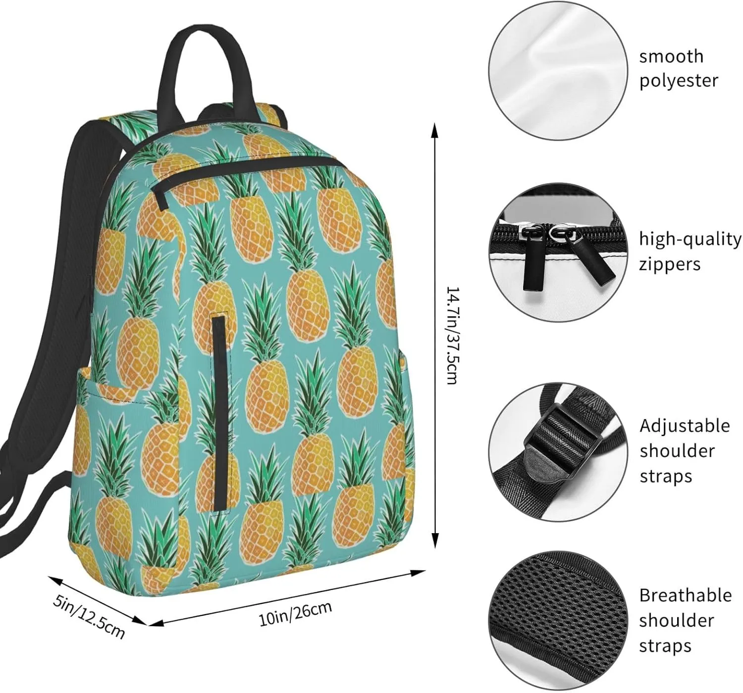 Anti theft laptop backpack travel backpacks bookbag for women & men college backpack (for Hawaiian Tropical Pineapple)