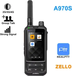 ANYSECU LTE 4G POC PTT Network Radio Dual Sim Card WiFi Radio Unlocked GSM Compatible with Zello Real PTT