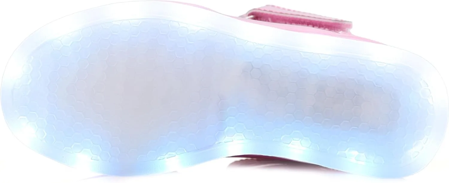 APTESOL Kids LED Light Up Shoes with Adjustable Hook & Loop - Rechargeable High Top Flashing Sparkly Luminous Glowing Sneakers, Cool Adorable Light-Up Tenis for Boys Girls