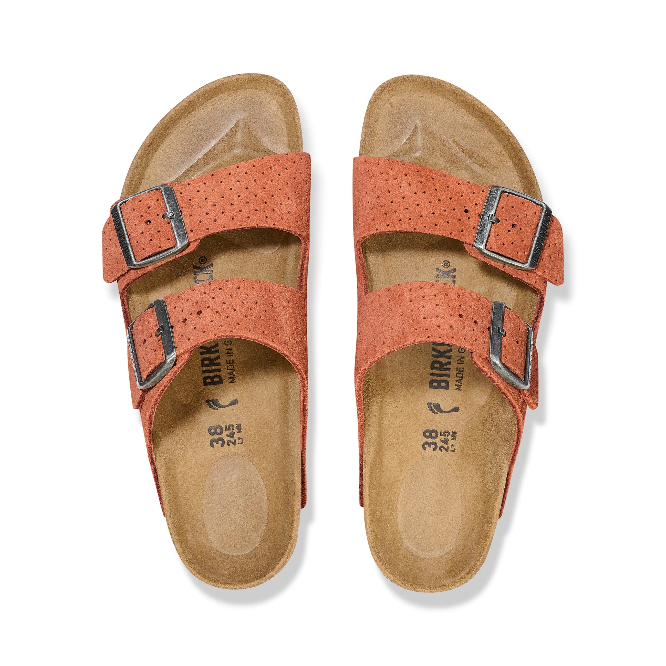Arizona Burnt Orange Embossed Suede Leather