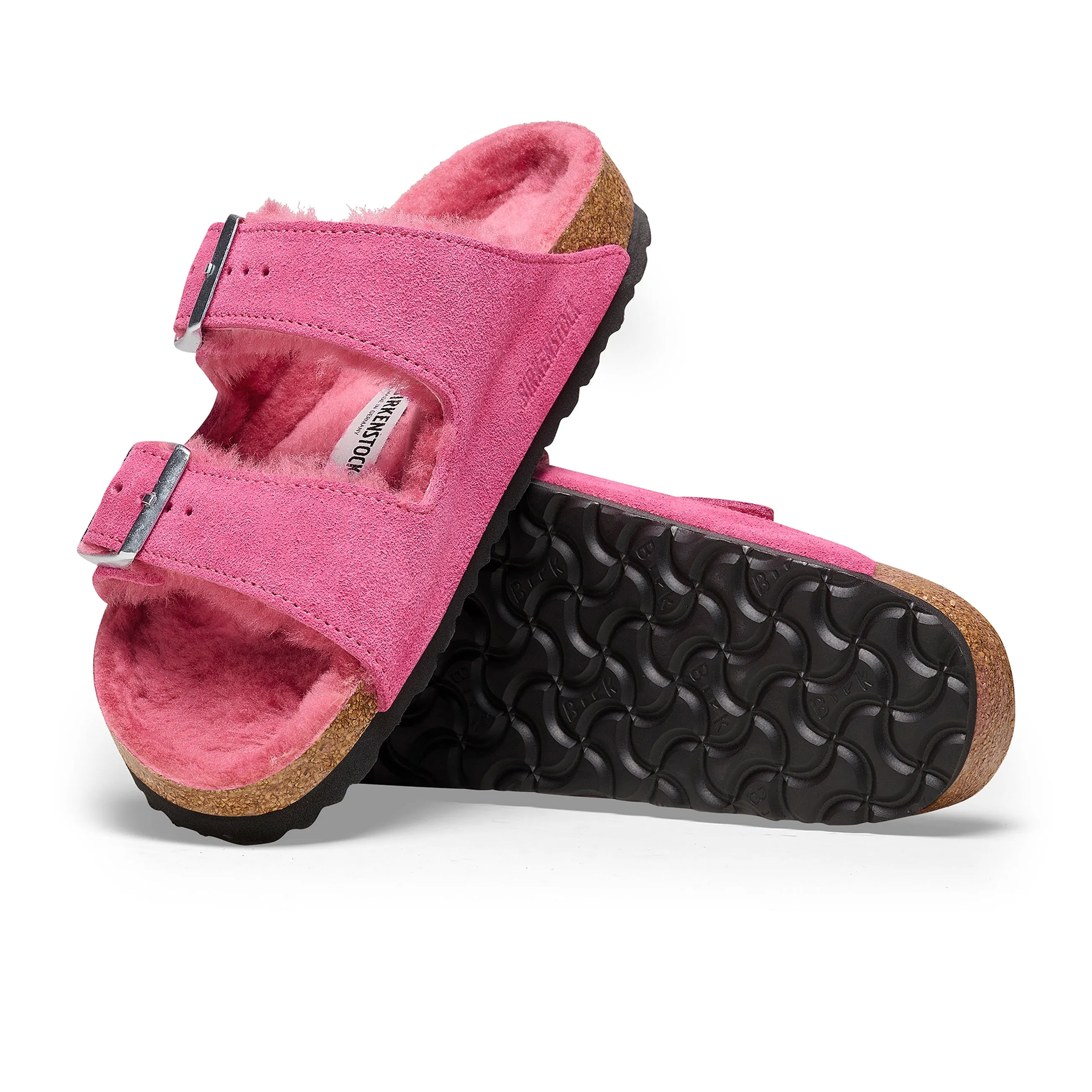 Arizona Shearling Fuchsia Tulip Suede Leather/Shearling