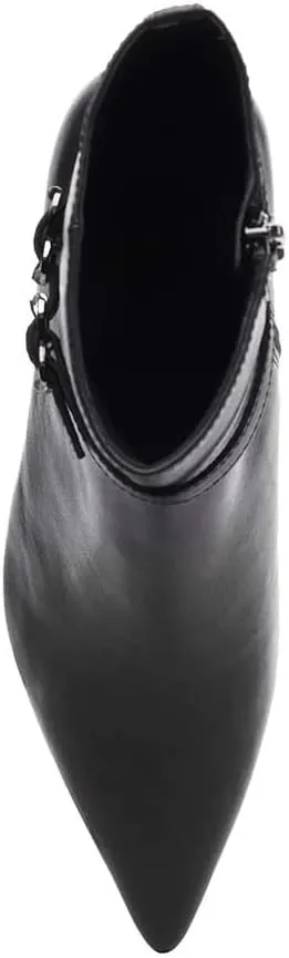 ASH Women's Britney Stylish Leather Ankle Boots with Chunky Heel & Side Zip Closure for Casual & Formal Wear