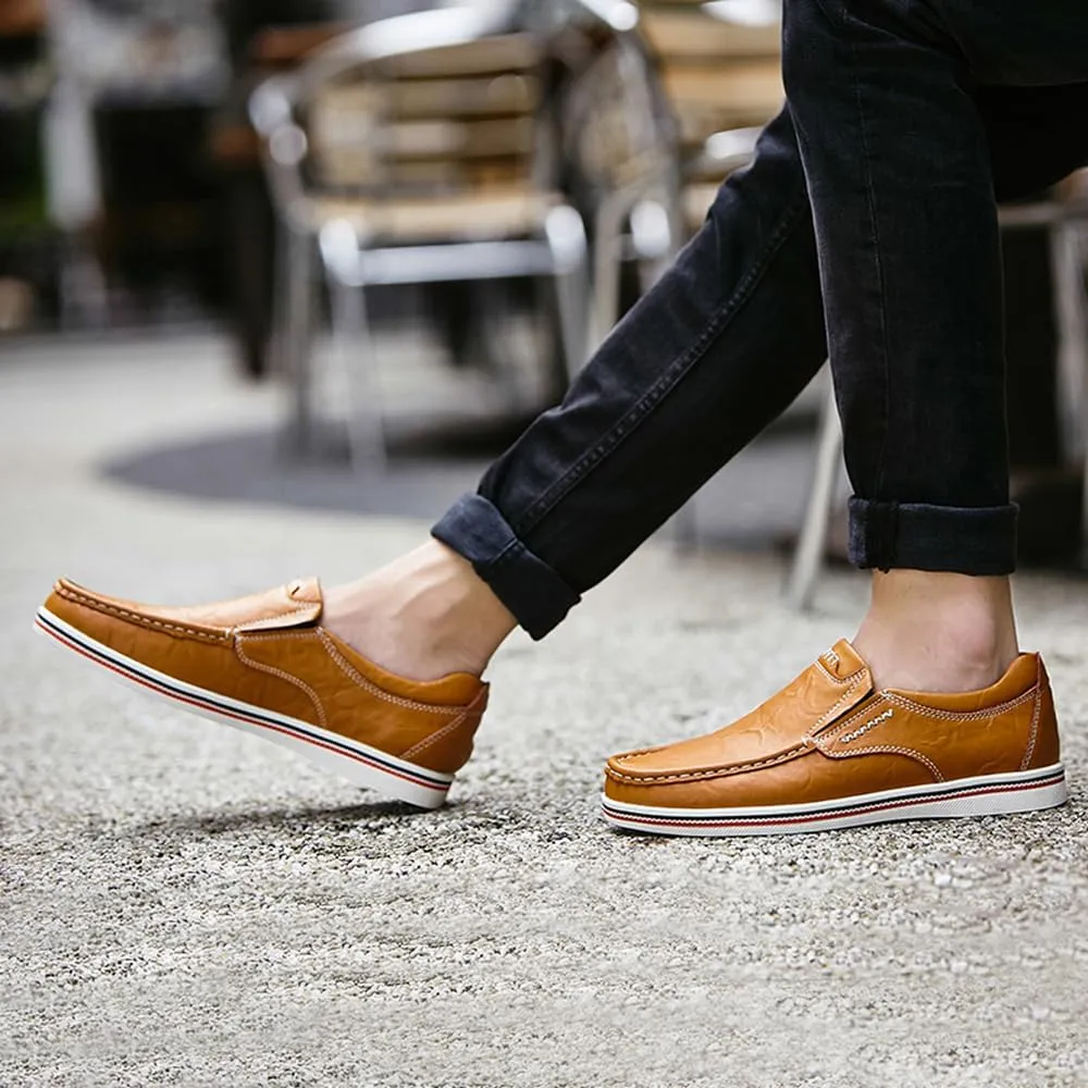 Asifn Men's Casual Driving Loafers Business Leather Men Comfort Shoes Sport Walking Light Moccasin Fashion