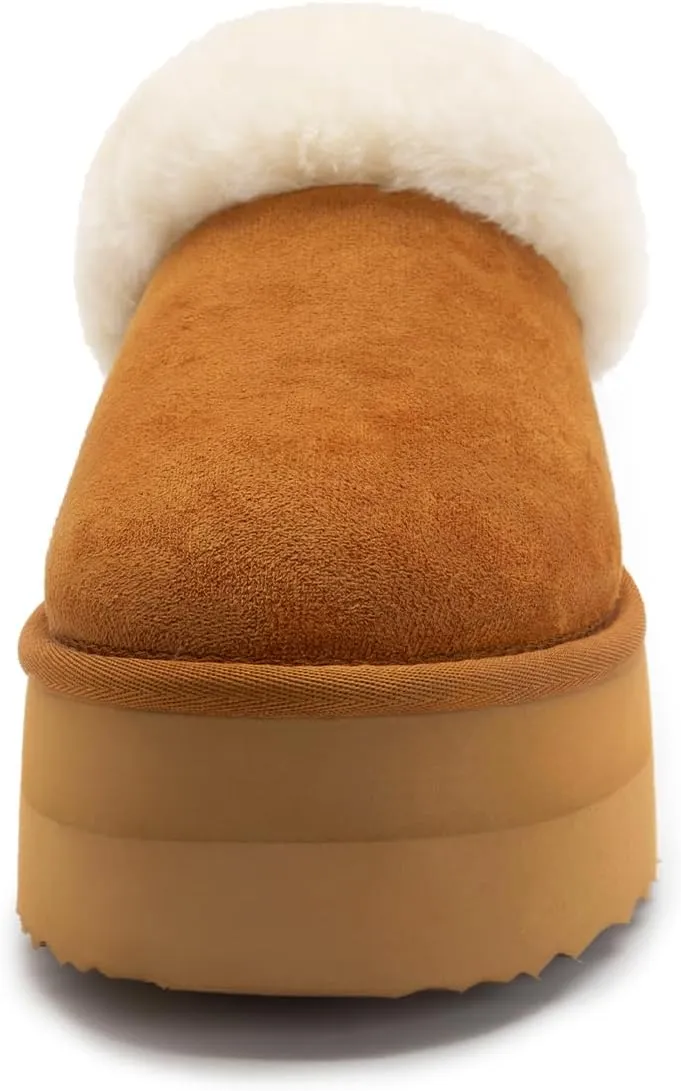 Athlefit Platform Slippers for Women Fluffy Indoor and Outdoor Beedroom Fuzzy House Slippers