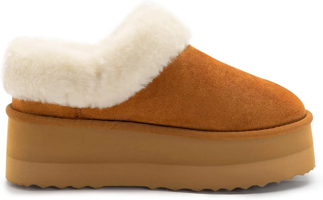 Athlefit Platform Slippers for Women Fluffy Indoor and Outdoor Beedroom Fuzzy House Slippers