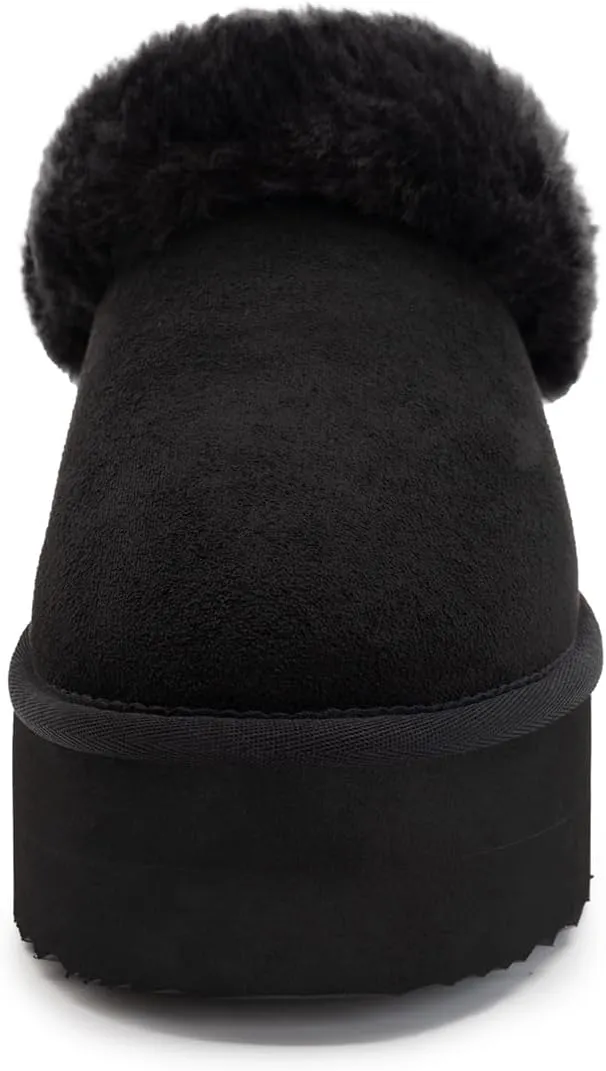 Athlefit Platform Slippers for Women Fluffy Indoor and Outdoor Beedroom Fuzzy House Slippers