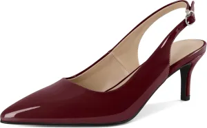 AUMOTED Women's Mid Heel Pumps Slingback Heels Stylish Low Heel Pumps Elegant Pointed Toe Heels for Wedding 2.5 Inch Dressy Pumps