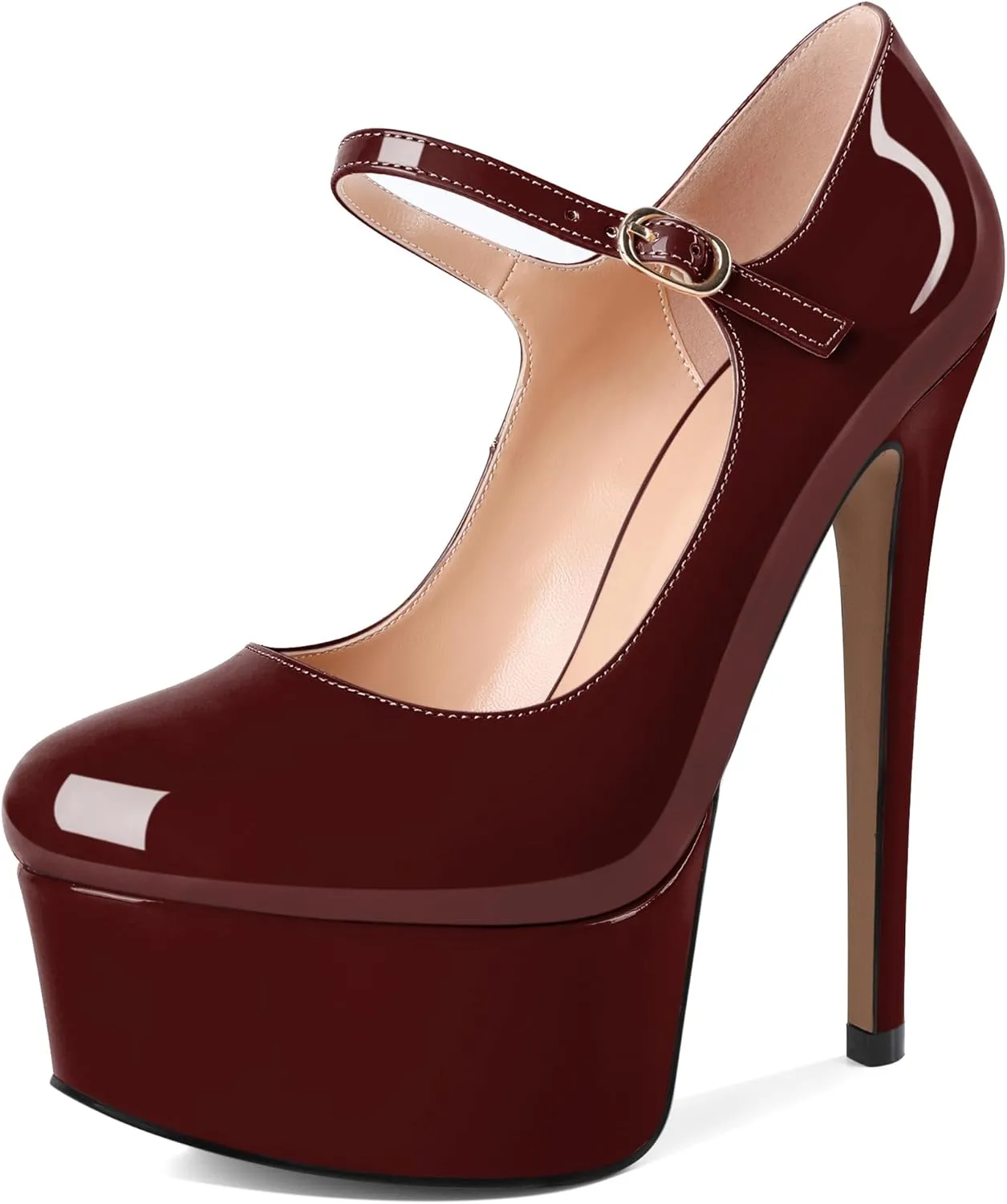 AUMOTED Women's Platforms Pumps 5.9 inch Stiletto High Heels Sexy Shoes for Wedding Party