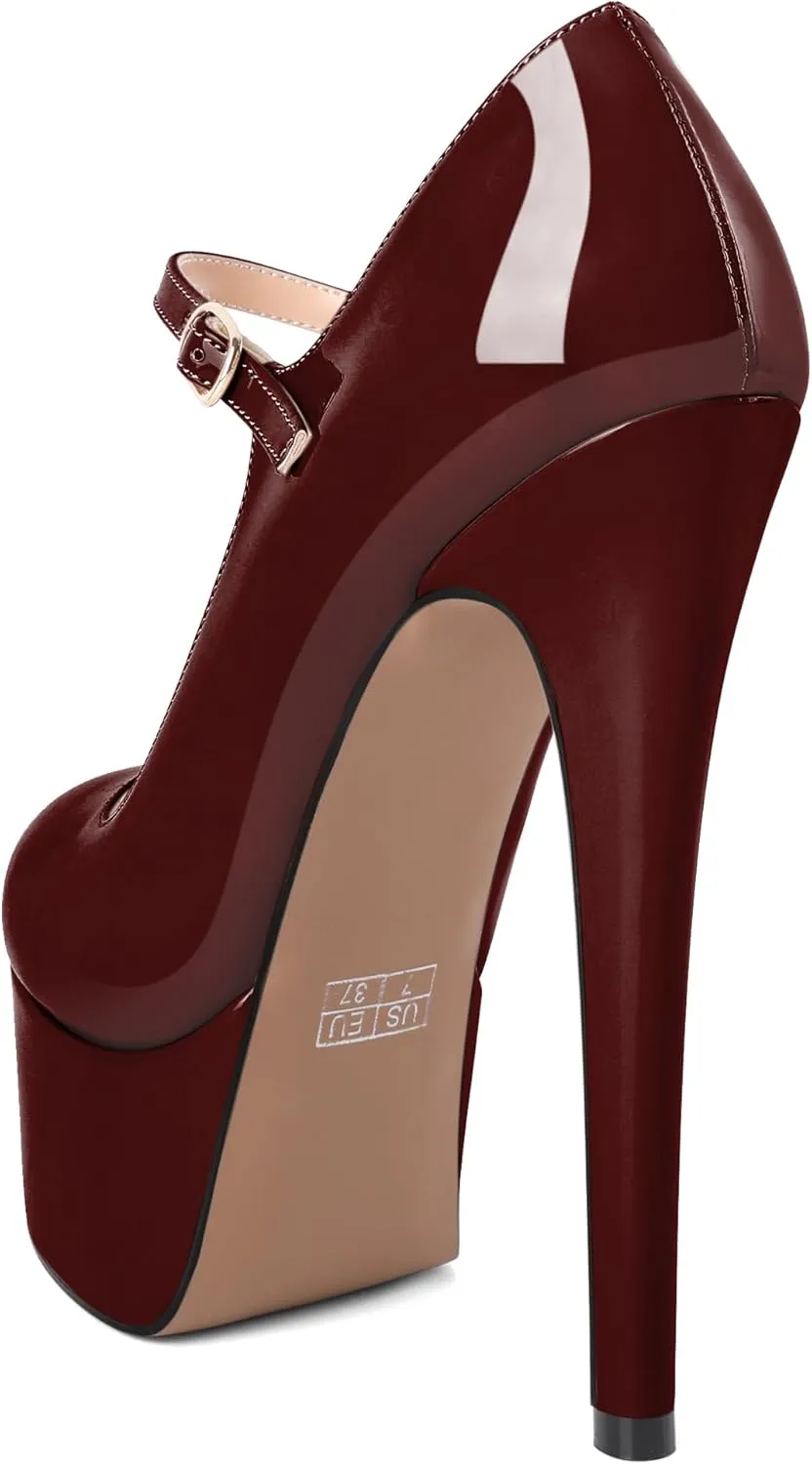 AUMOTED Women's Platforms Pumps 5.9 inch Stiletto High Heels Sexy Shoes for Wedding Party