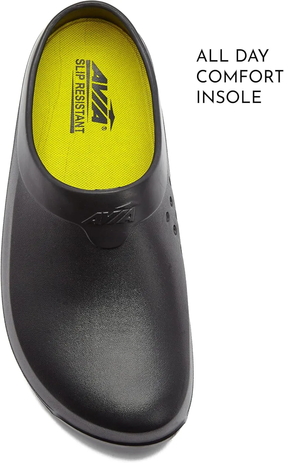 Avia Flame Slip Resistant Clogs for Women, Slip On Work Shoes for Food Service, Garden, or Nursing