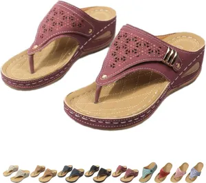 Avylays Orthopedic Sandals, Breathable Mesh Sports Sandals With Non-Slip Sole, Wedge Heel Thick-Soled Slippers Womens