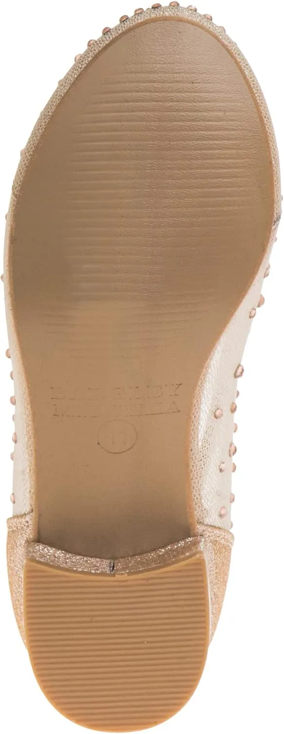 Badgley Mischka Girl's Rosa Rhinestone Studded Mesh Heel Dress Closed Toe Pumps (Little Big Kid)
