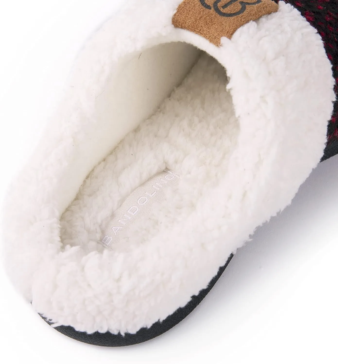Bandolino Womens Sherpa Cuff Clog Slippers, Warm Fuzzy Indoor Outdoor House Shoes, Cozy Rubber Sole Bedroom Slip Ons