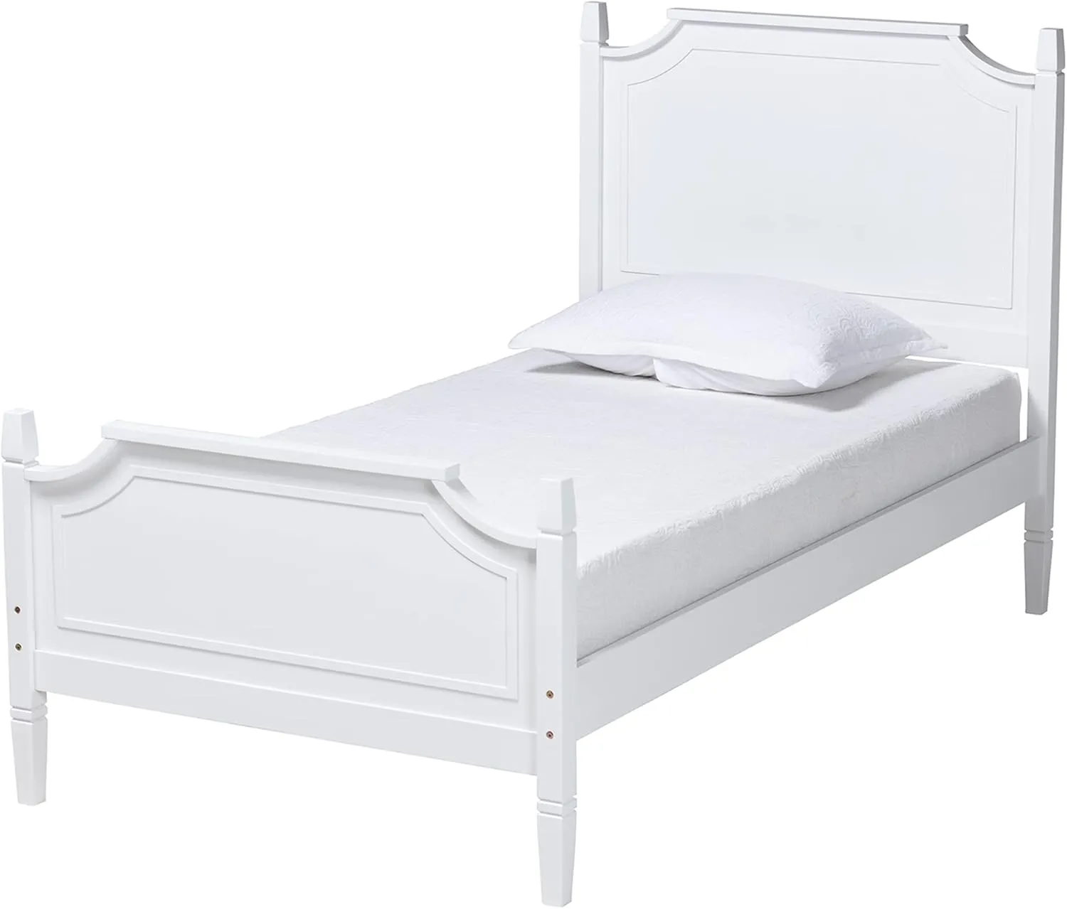Baxton Studio Mariana Bed (Platform), Twin, White