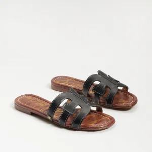 Bay Black Leather Slide Sandal