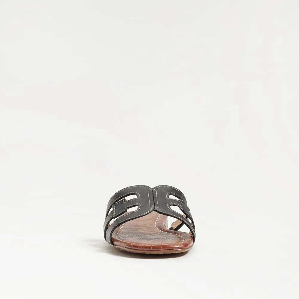 Bay Black Leather Slide Sandal