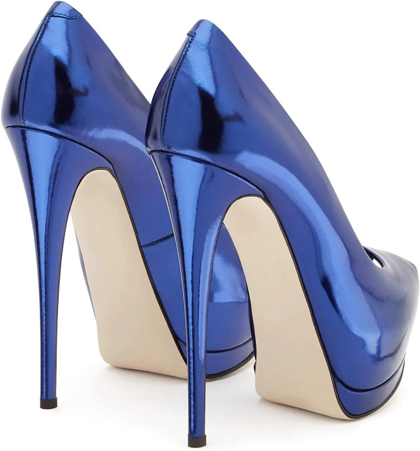 bbruriy Fashion Slip-On High Heeled Platform Pumps Stiletto Court Dressy Party Wedding Shoes 5.9" Heels for Unisex Women Men Plus Size 34-46