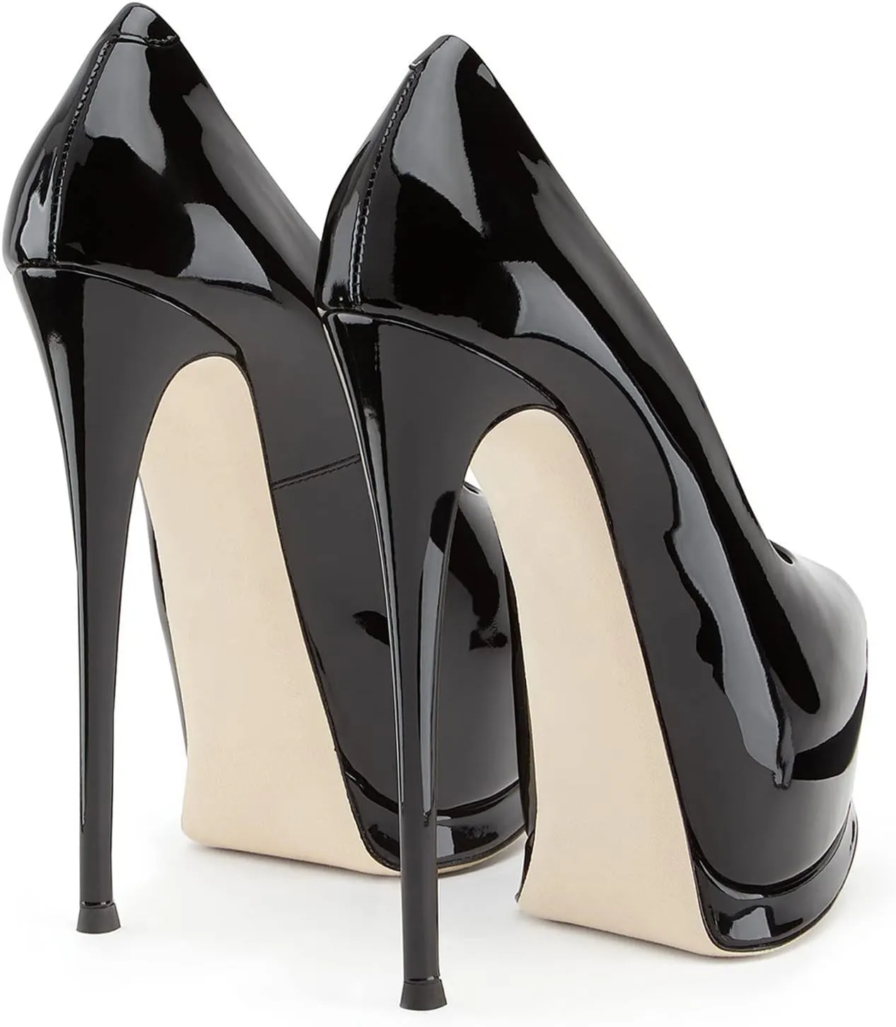 bbruriy Fashion Slip-On High Heeled Platform Pumps Stiletto Court Dressy Party Wedding Shoes 5.9" Heels for Unisex Women Men Plus Size 34-46